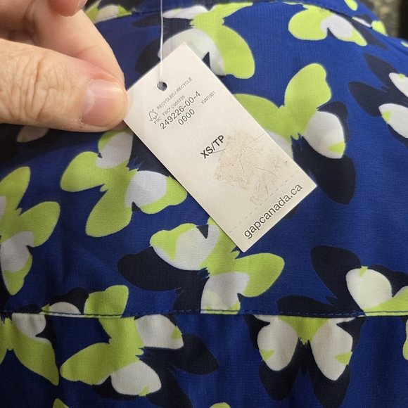 GAP Blue Henley Printed Butterfly Dress Size XS - Picture 5 of 7